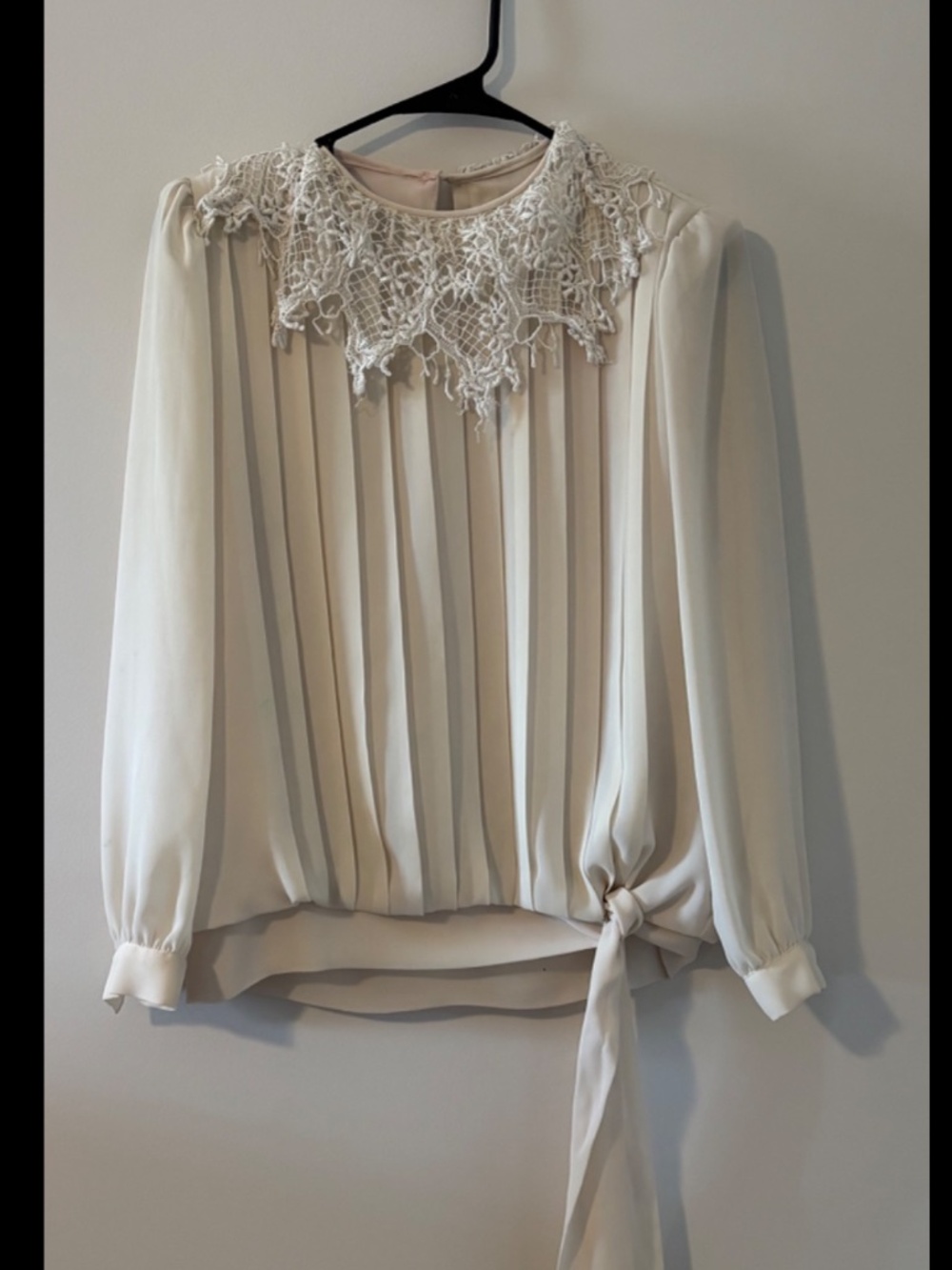 Pleated Lace Detail Blouse